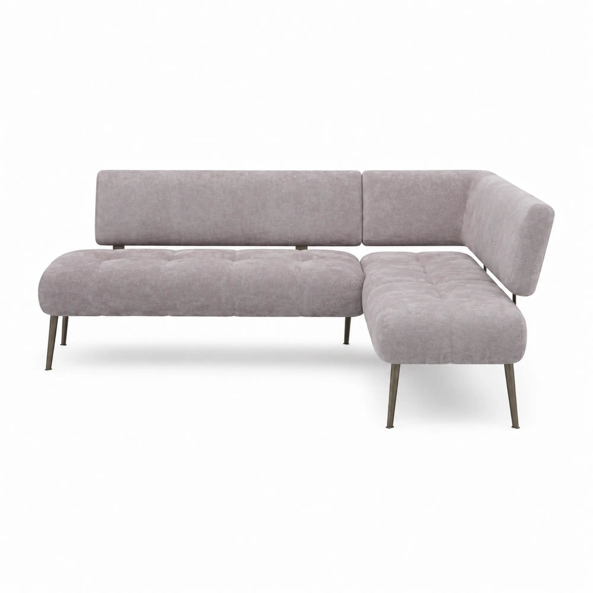 Coltar bucatarie MILO, sezlong dreapta, stofa catifelata bej - Whisper 3, 215X163X90 cm