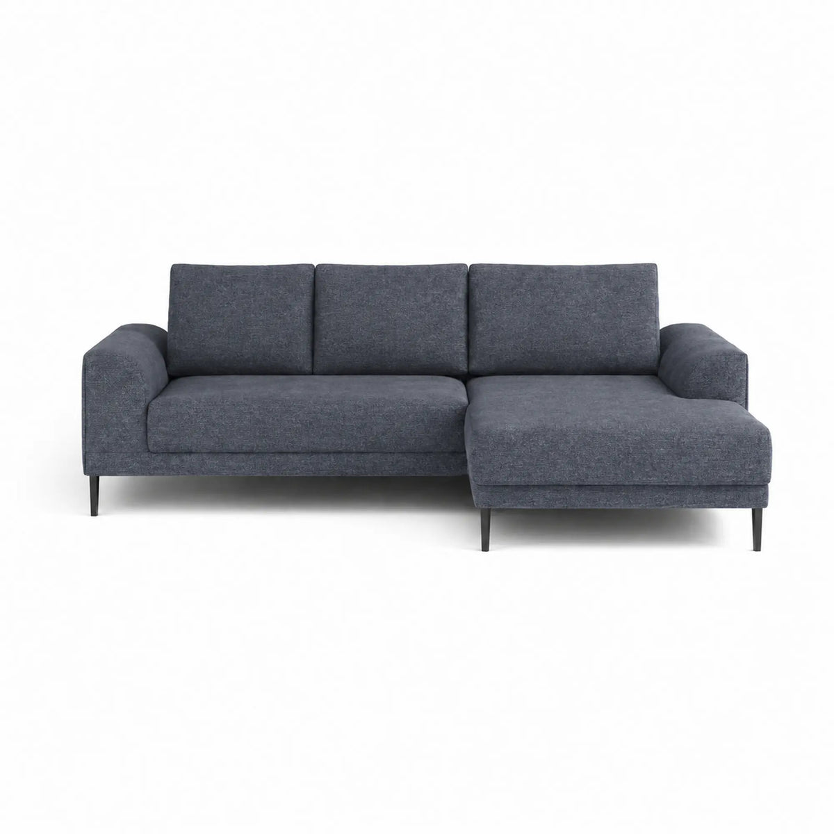 Coltar extensibil CAPITOL, sezlong dreapta, stofa catifelata gri inchis - Whisper 15, cu lada depozitare, 276x175x89 cm