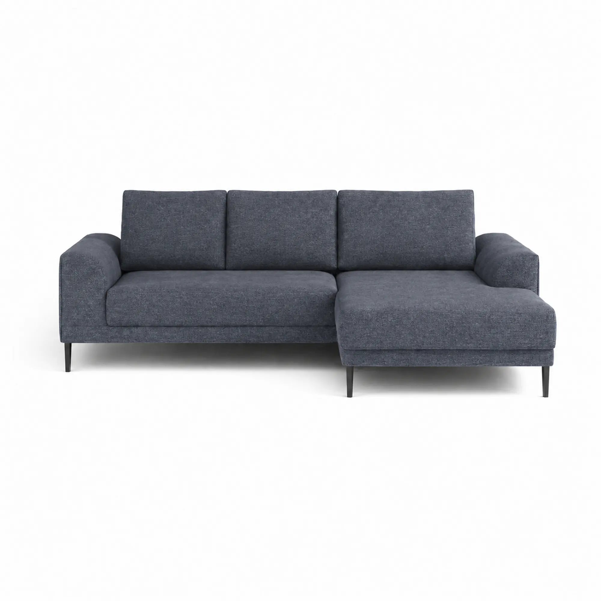Coltar extensibil CAPITOL, sezlong dreapta, stofa catifelata gri inchis - Whisper 15, cu lada depozitare, 276x175x89 cm