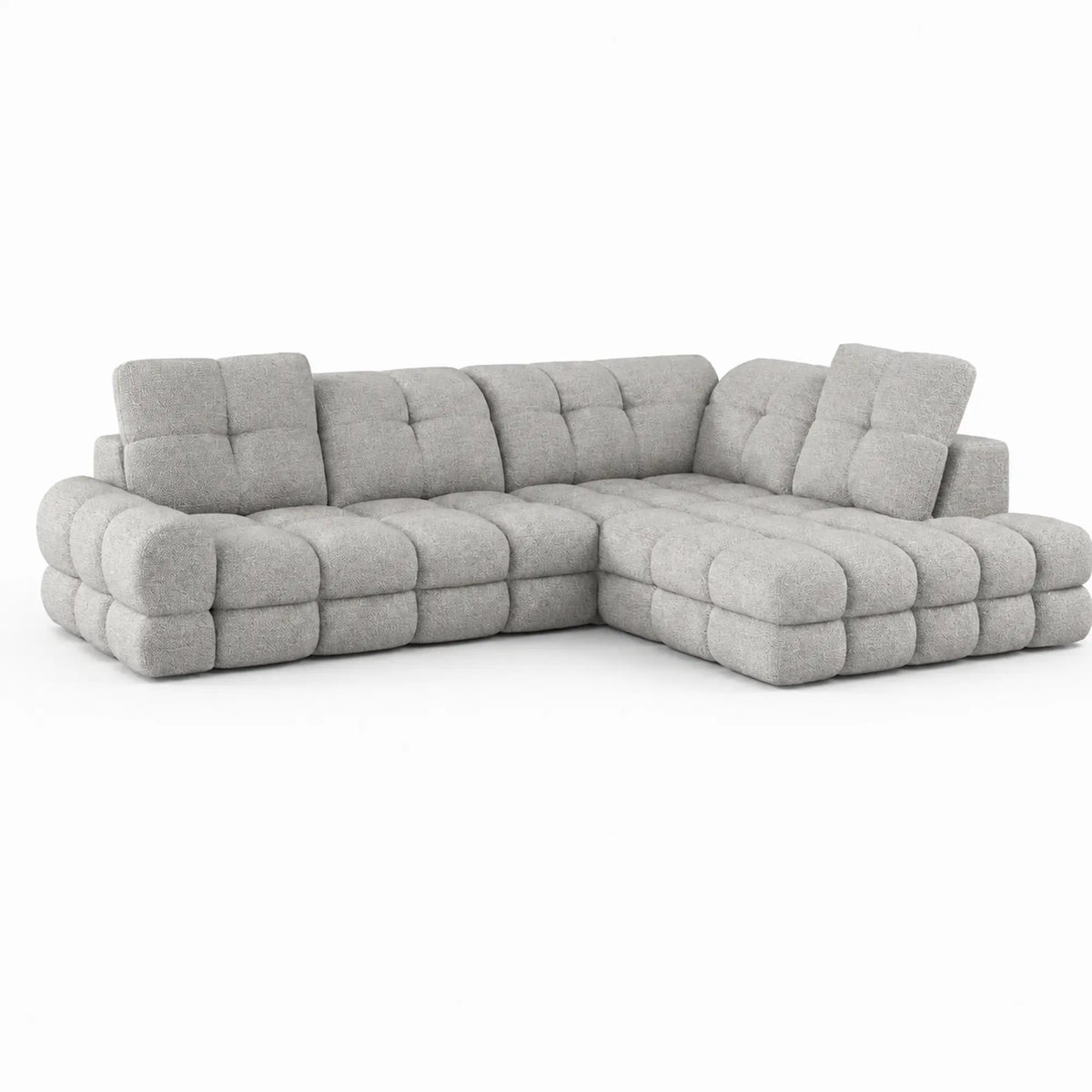 Coltar extensibil TOLLO L, sezlong dreapta, stofa clasica gri - Austin 18, cu lada depozitare si reglaj electric, 302x217x105 cm