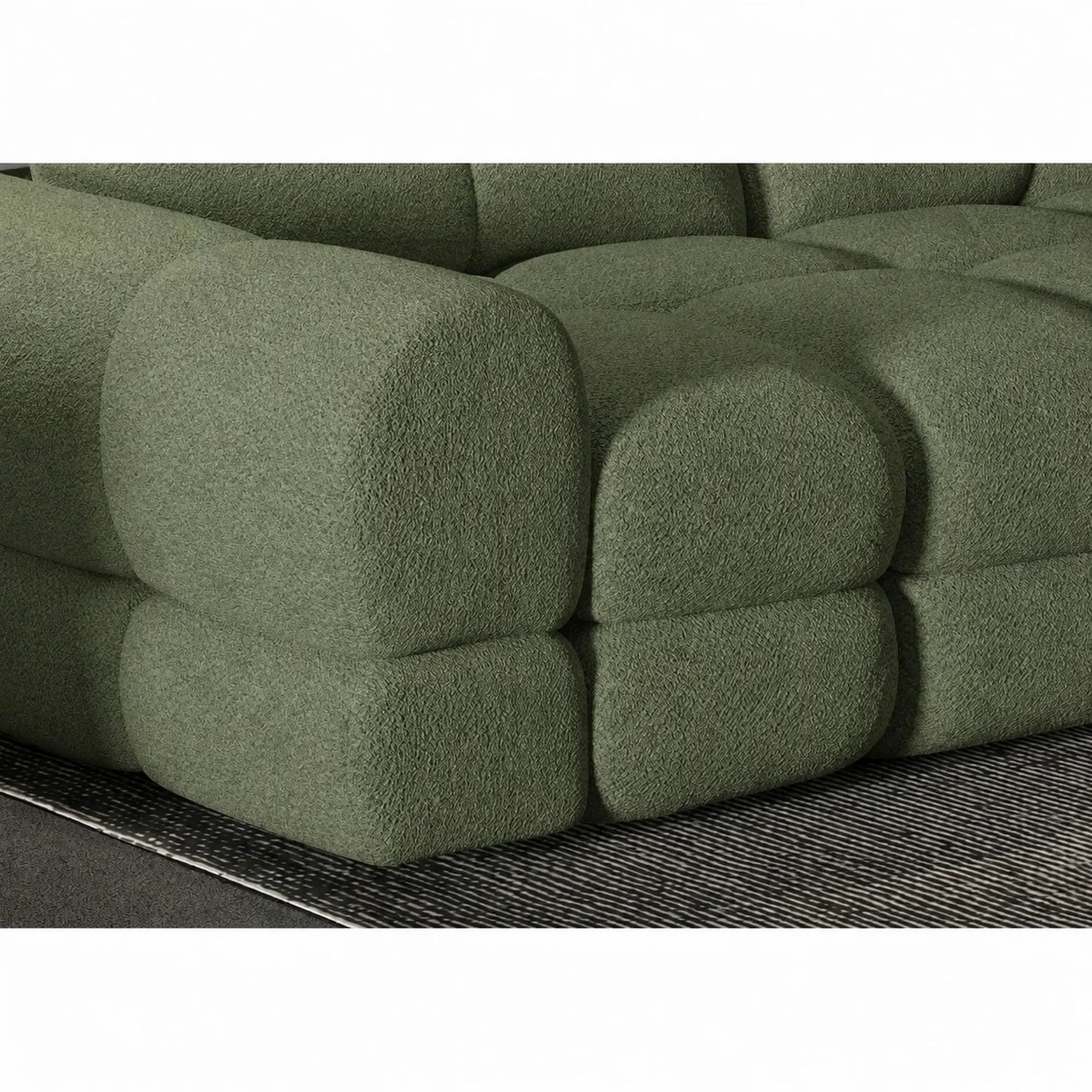 Coltar extensibil confortabil TOLLO MINI, sezlong dreapta, stofa catifelata verde - Shanghai 07, cu lada depozitare si reglaj electric, 283x171x105 cm
