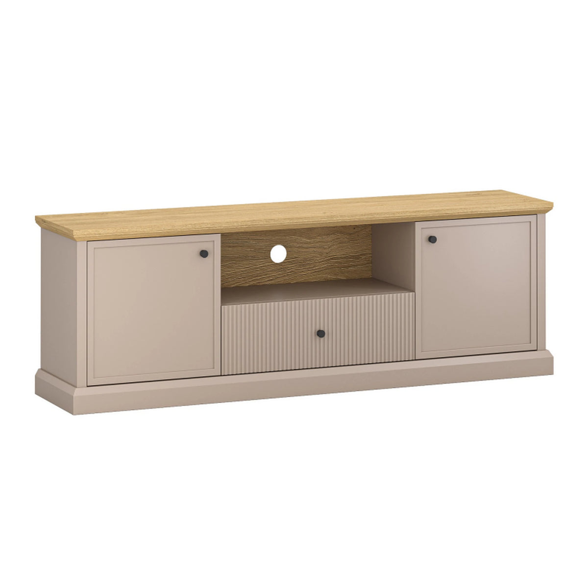 Comoda TV IDELLO, taupe/stejar, PAL laminat, 170x38x60 cm