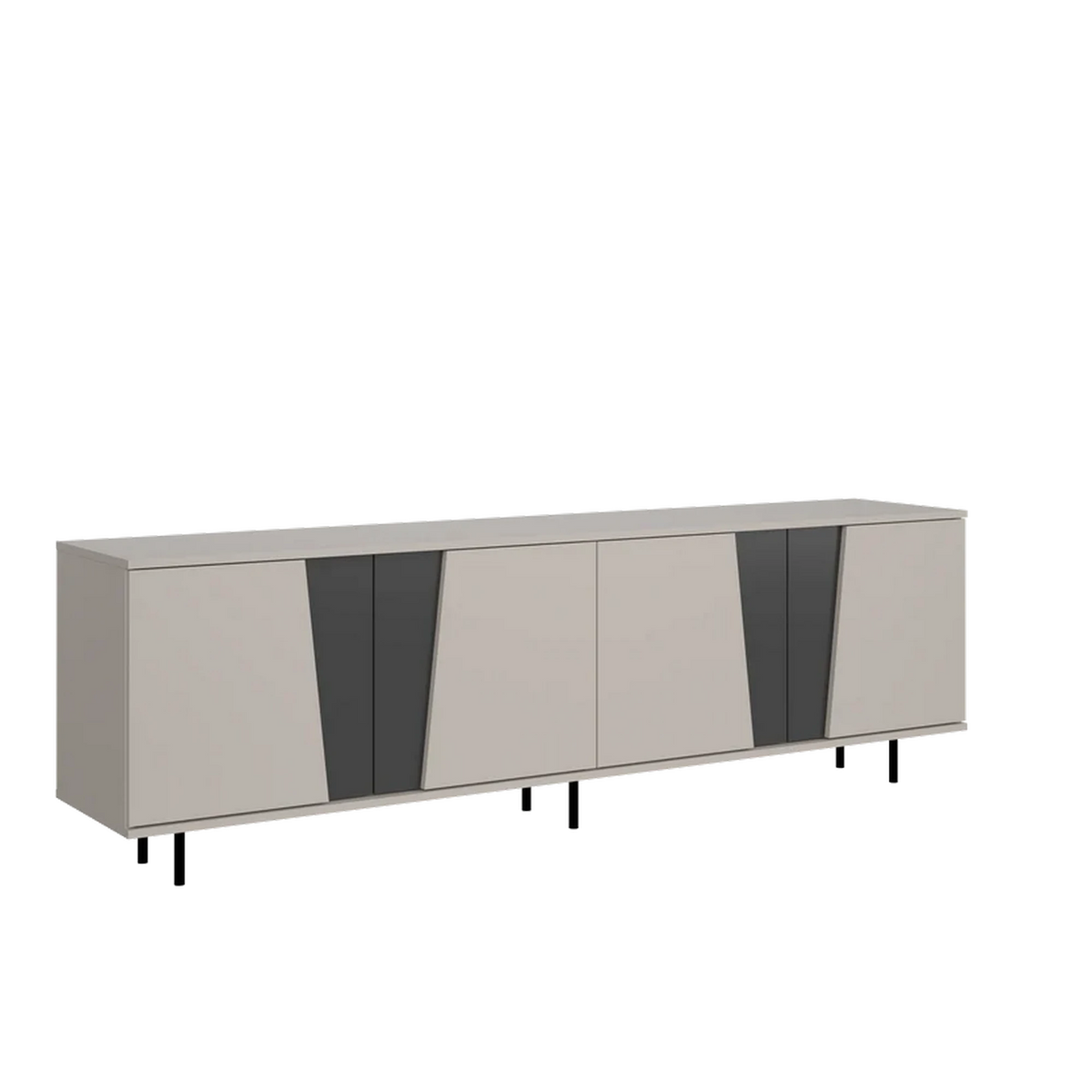 Comoda TV living FELIX, casmir/gri grafit, PAL laminat, 200x40x68 cm
