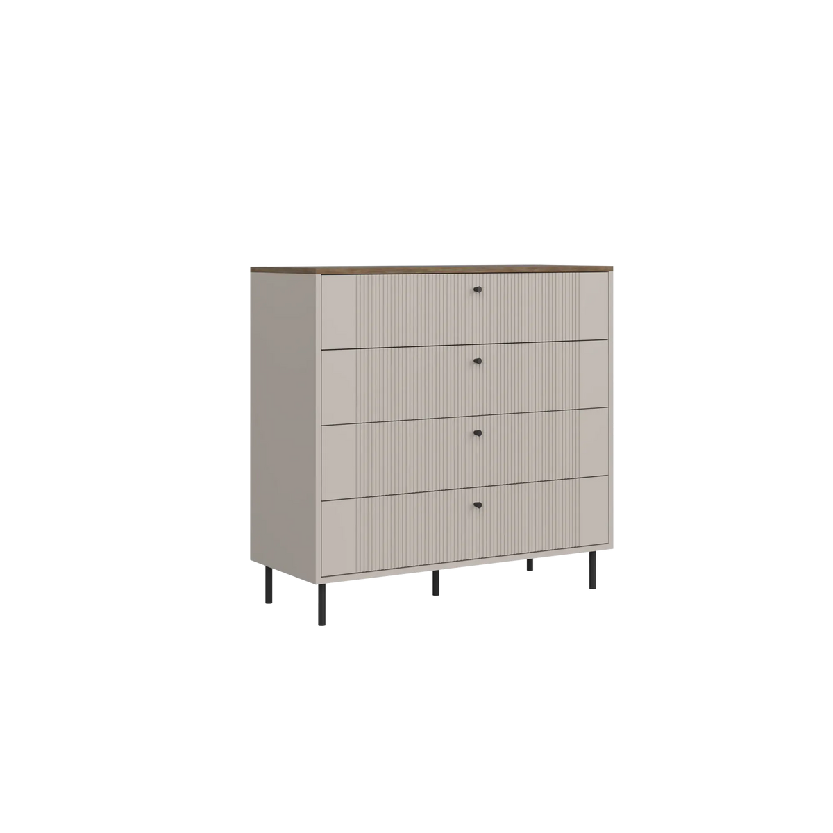 Comoda cu sertare inalta TIRAMISU, casmir/stejar, PAL, 94x40x96 cm