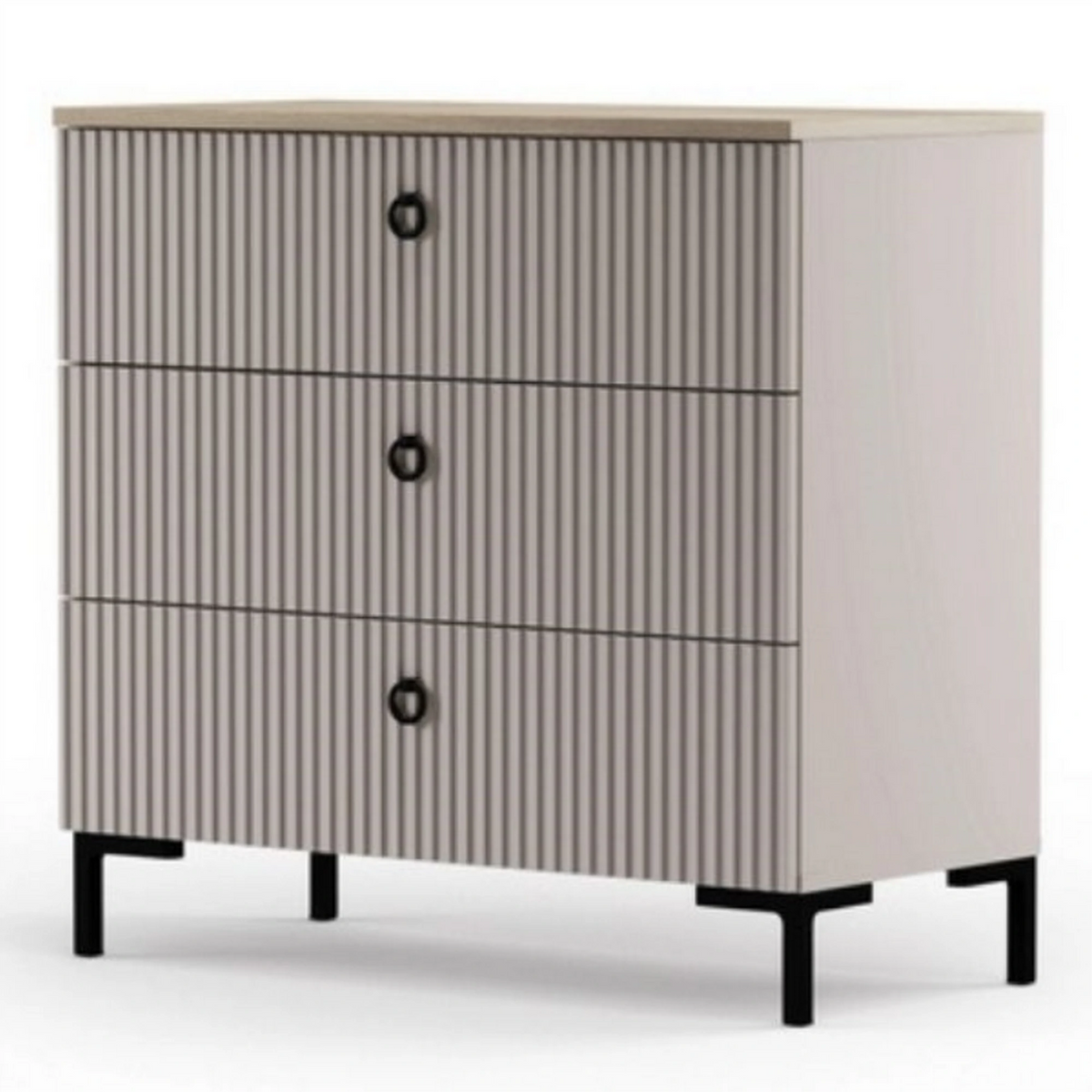 Comoda dormitor moderna DOMINICA, grej/stejar, PAL laminat, 86x41x81 cm