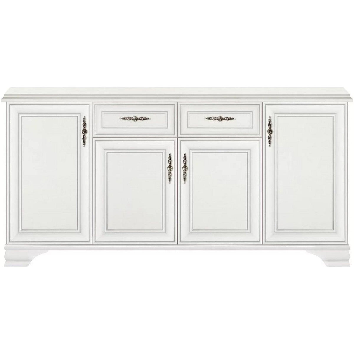Comoda mare alba IDENTO, alb, PAL melaminat, 184x45x91 cm