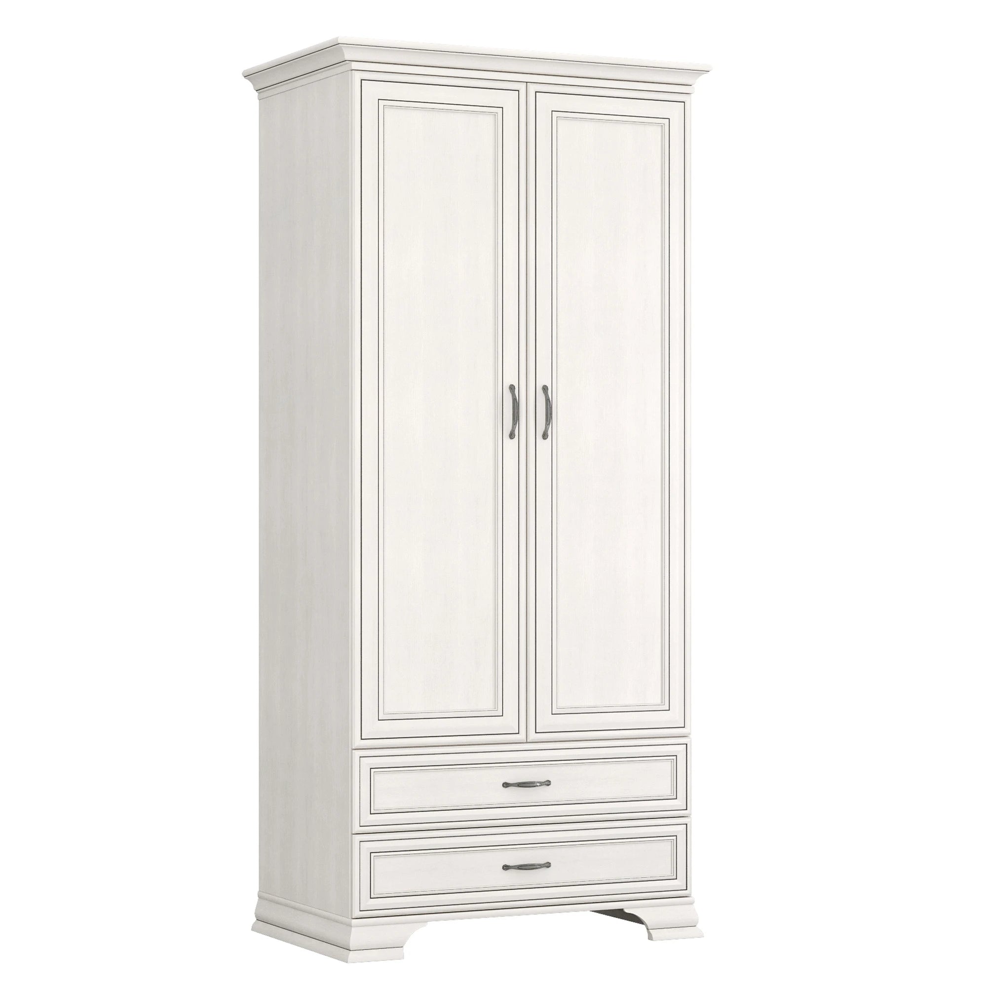 Dulap TIFFANY II, crem, PAL laminat, cu 2 usi si 2 sertare, 99x62x212 cm