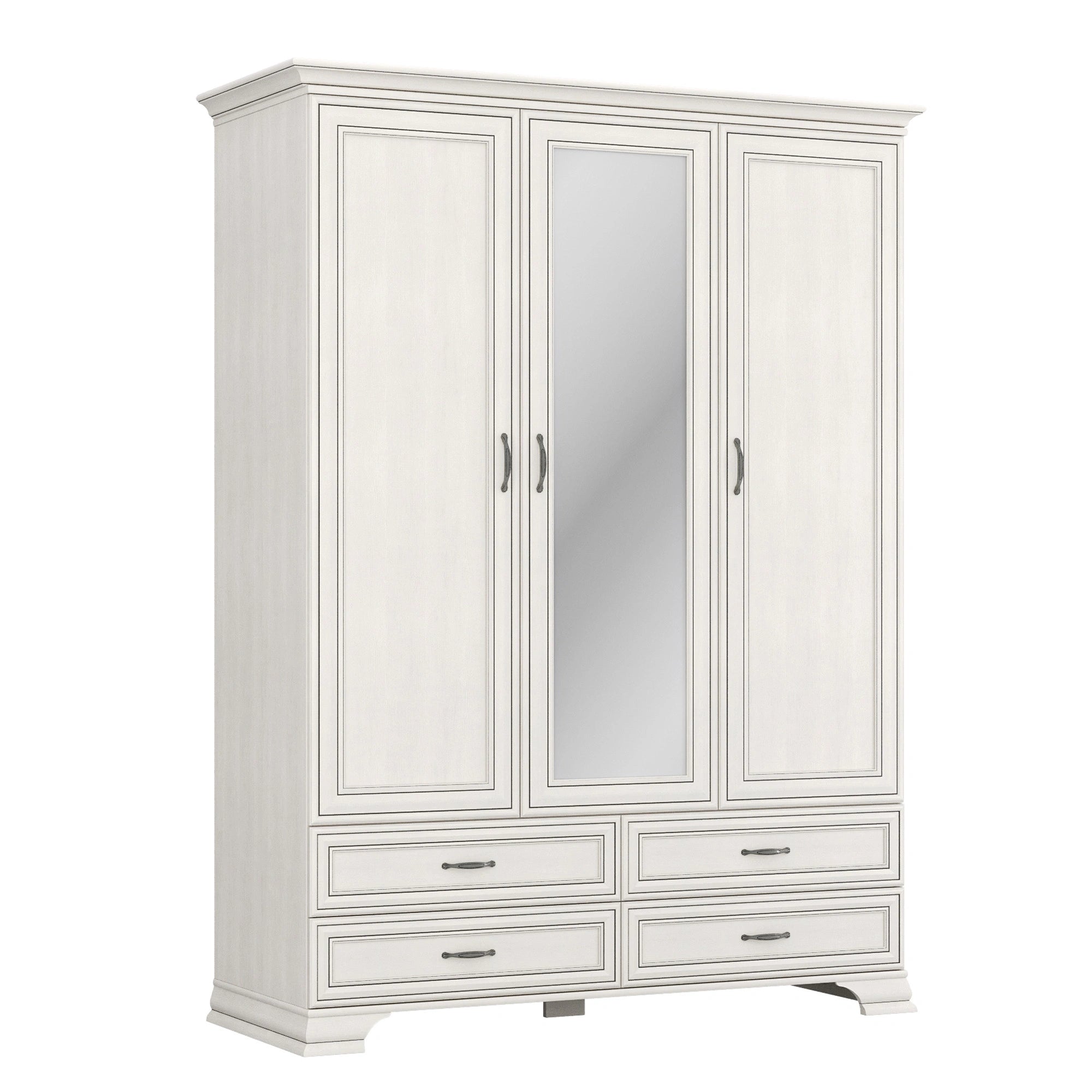 Mobilier dormitor clasic TIFFANY II, crem, PAL laminat, 5 piese