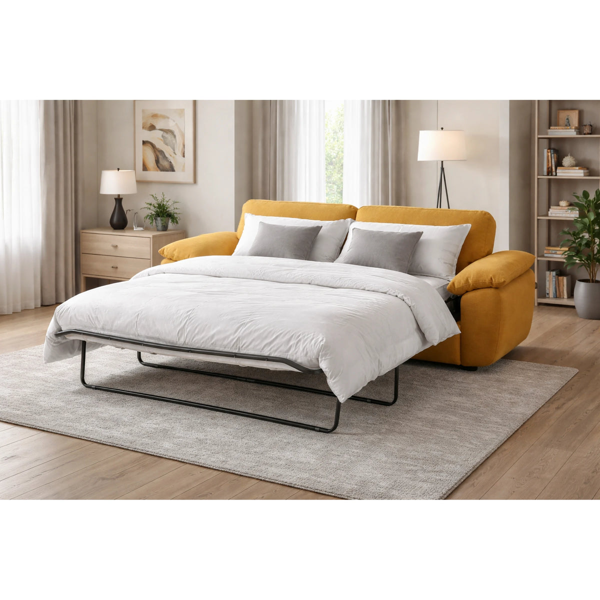 Canapea extensibila 220 EVA, stofa crem - Miracle C273, 220x100x91 cm