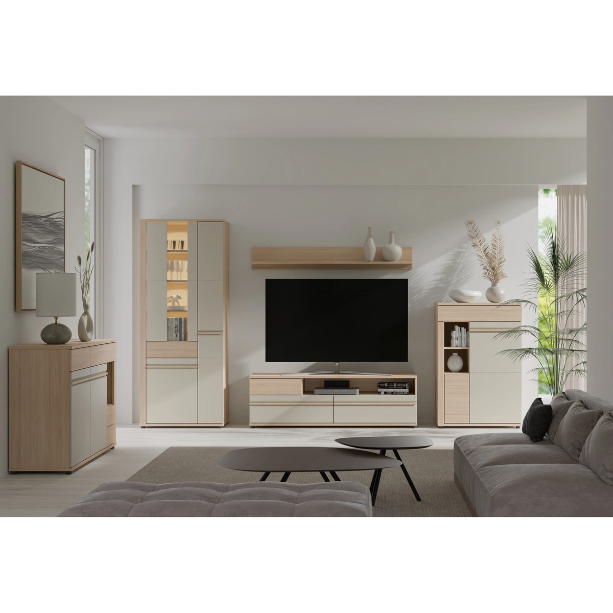Comoda OSLO OS12, stejar riva/casmir, PAL laminat, 130x44x90 cm