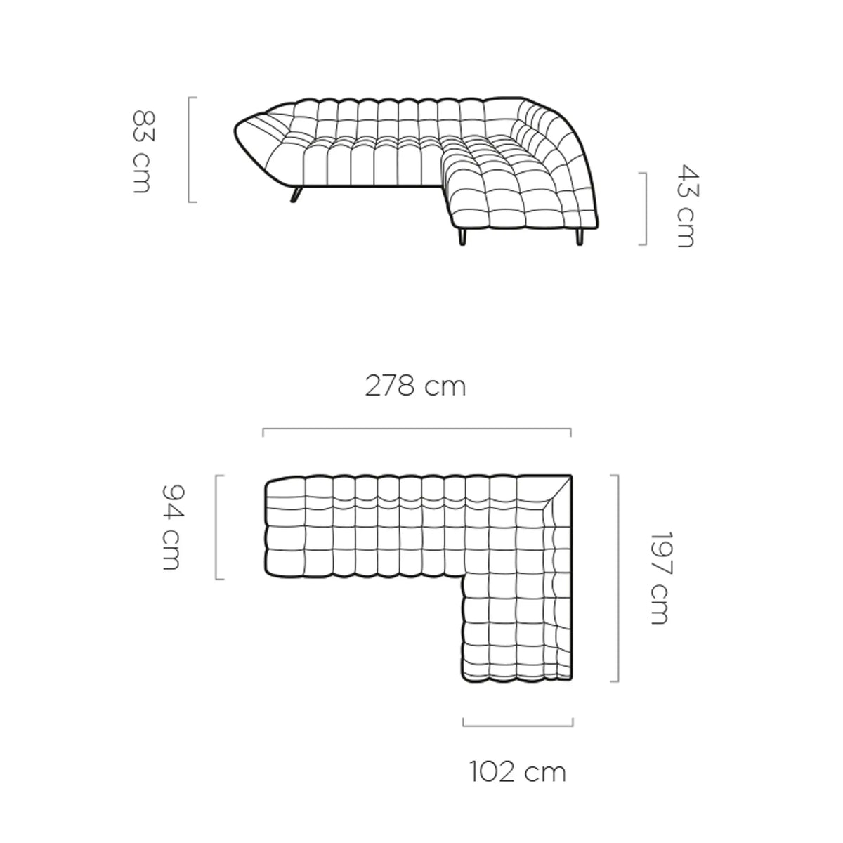 Coltar GAPPA, personalizabil materiale gama Premium, cu reglaj electric, 278x197x83 cm