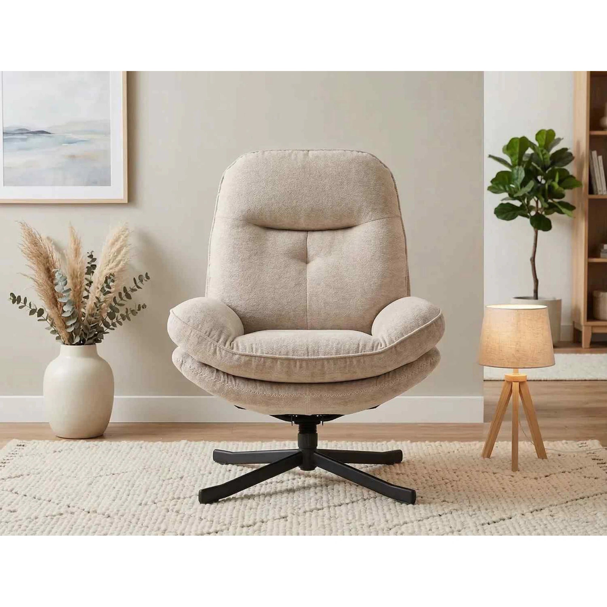 Fotoliu rotativ HARPER, stofa bej - Tap 241, 77x83x101 cm