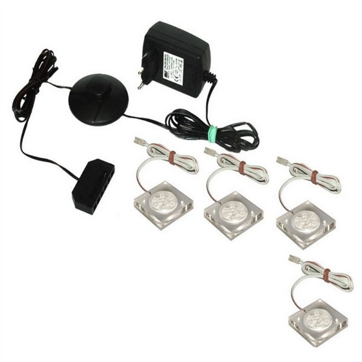Iluminare LED cu 4 spoturi pentru rafturi