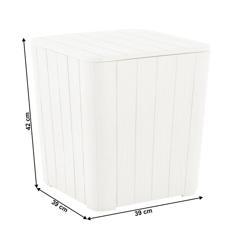 Cutie de depozitare IBLIS, plastic/alb, 39x39x42 cm