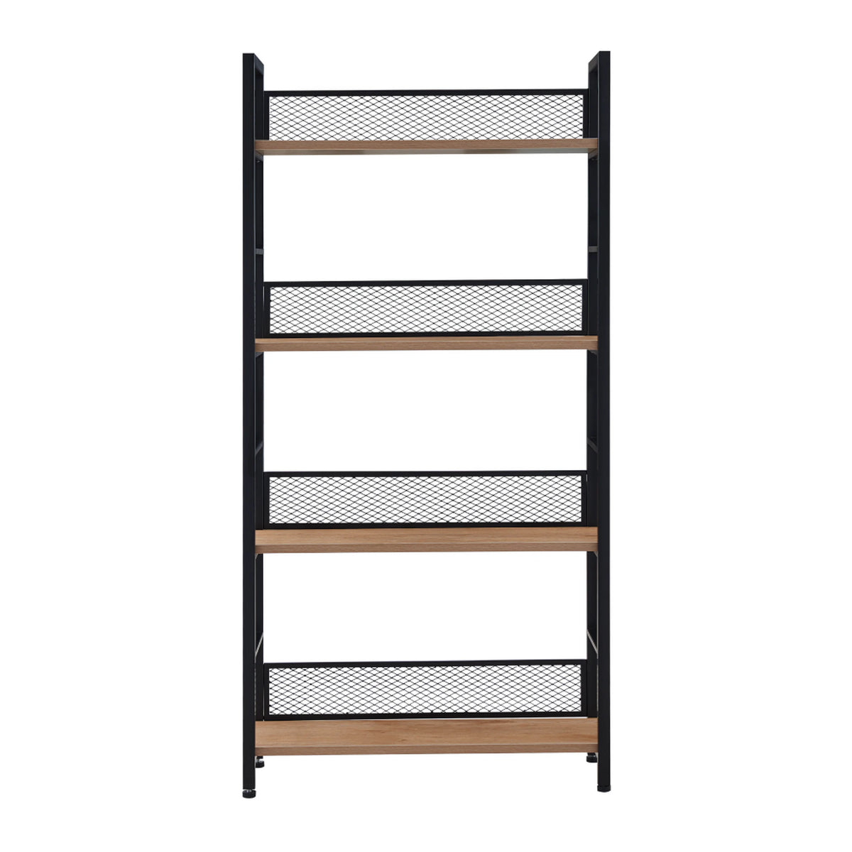 Etajera KELER TIP 1, negru/stejar, DTD laminat/metal, 60x28x121 cm