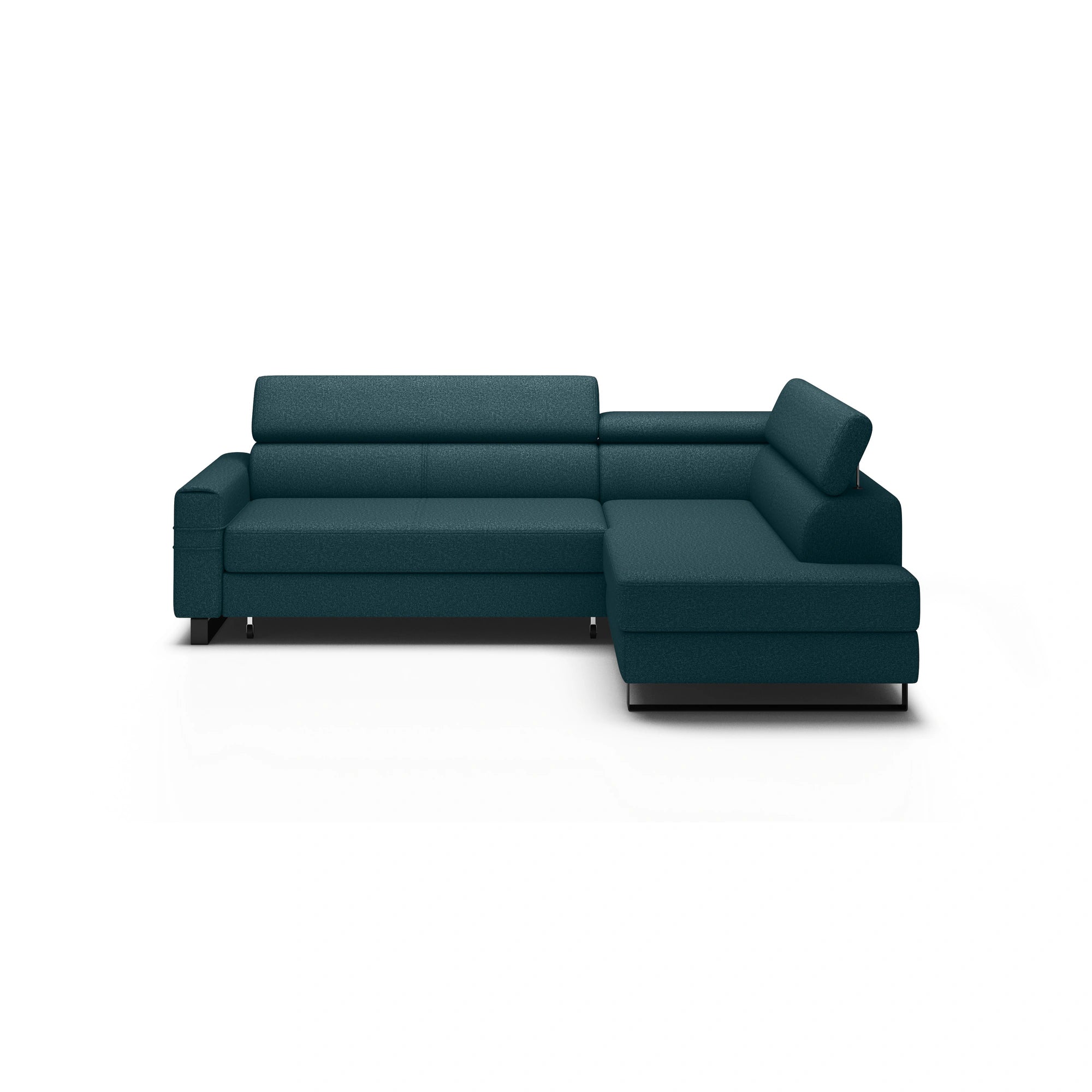 Coltar extensibil LIVIO, personalizabil materiale gama Premium, cu lada depozitare si tetiere reglabile, 249x184x90 cm