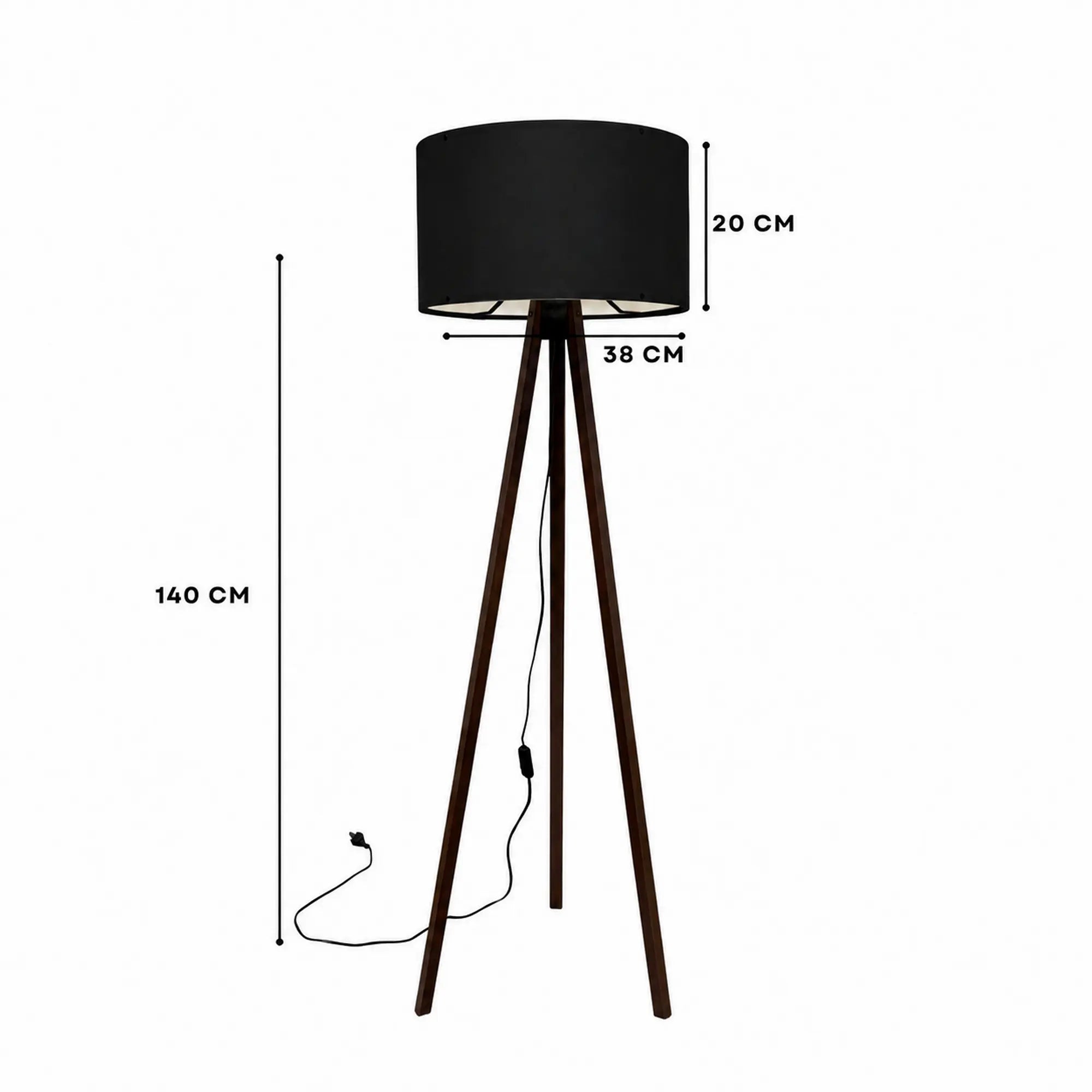 Lampadar AYD-2653, negru, MDF/PVC, 38X140 cm