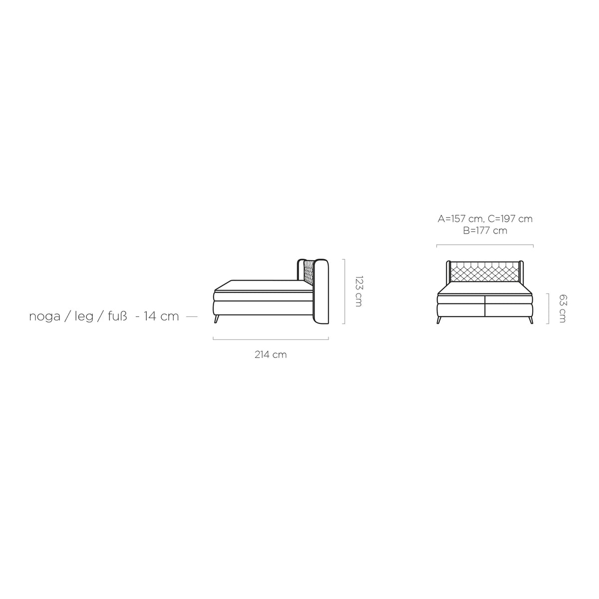 Pat boxspring MADISON 160x200, stofa catifelata caramiziu - Palladium 9, Gama Premium, cu saltele si topper