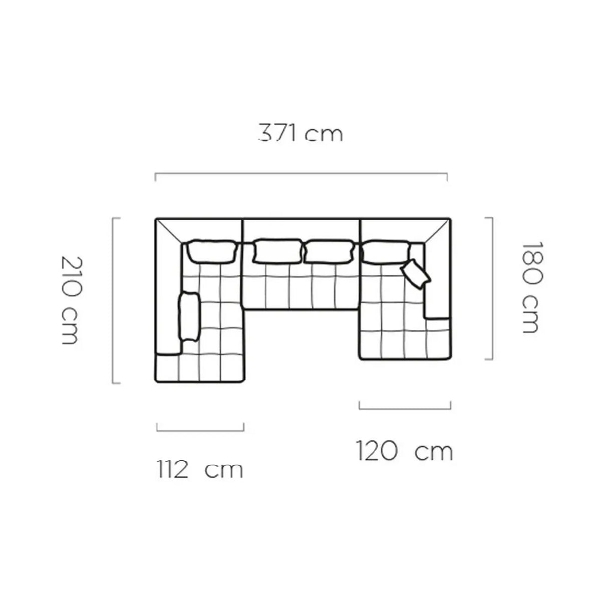 Coltar MAGNETIC XL, personalizabil materiale gama Premium, cu reglaj electric, 371x210x86 cm