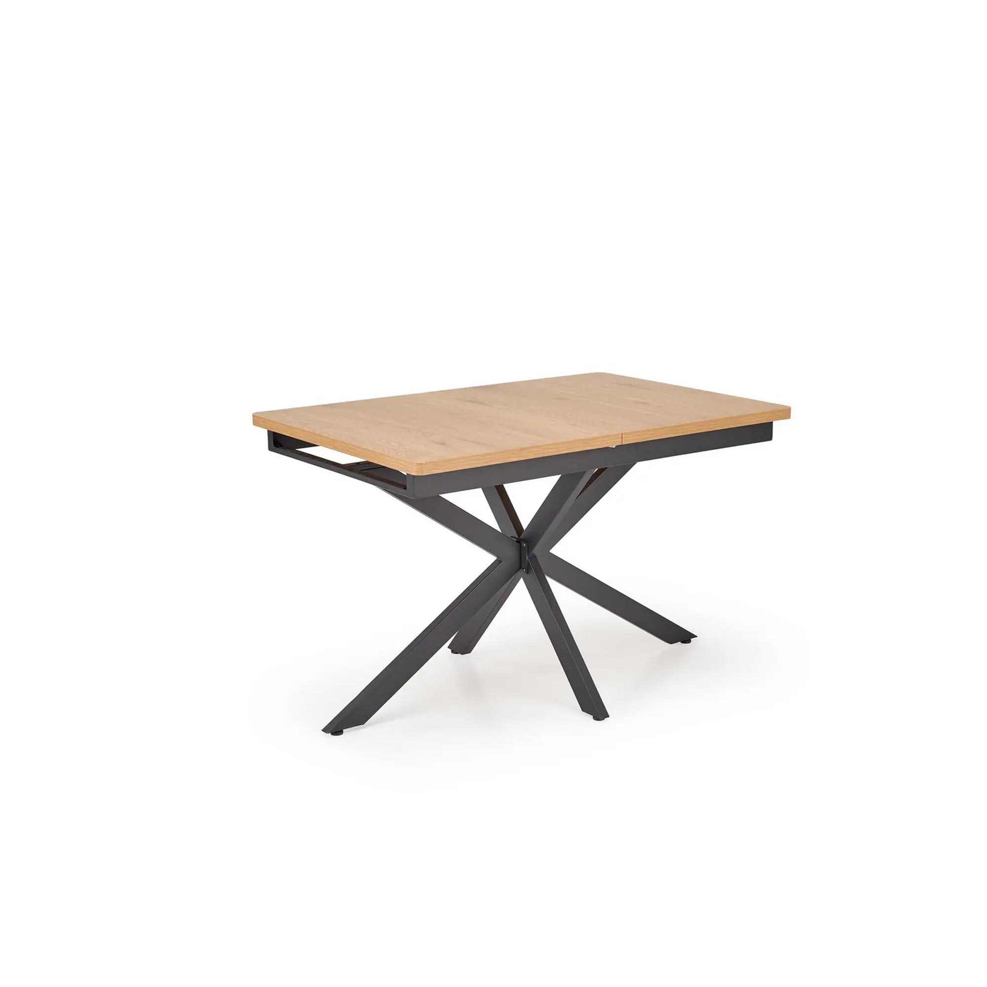 Masa extensibila HOLTER, stejar auriu/negru, 120/160x80x76 cm