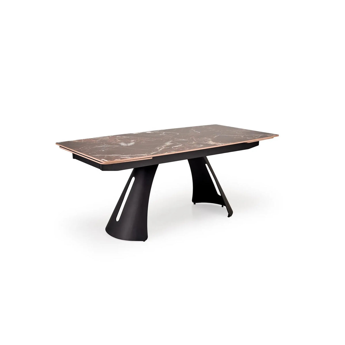 Masa extensibila MARVIN, visiniu/negru, piatra sinterizata/metal, 180/260x95x77 cm