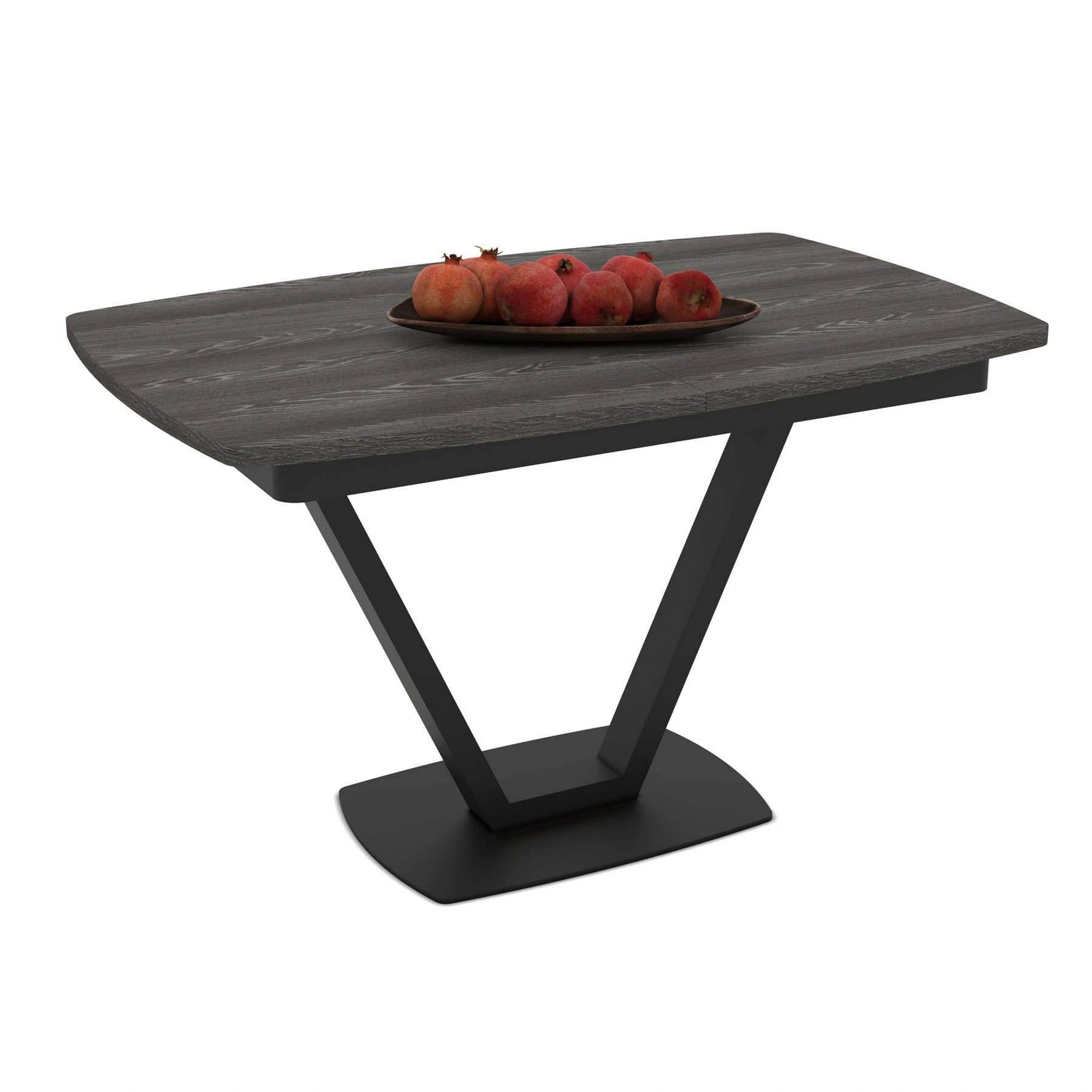 Masa extensibila NIKA, negru, ceramica/metal, 125/165x80x75 cm