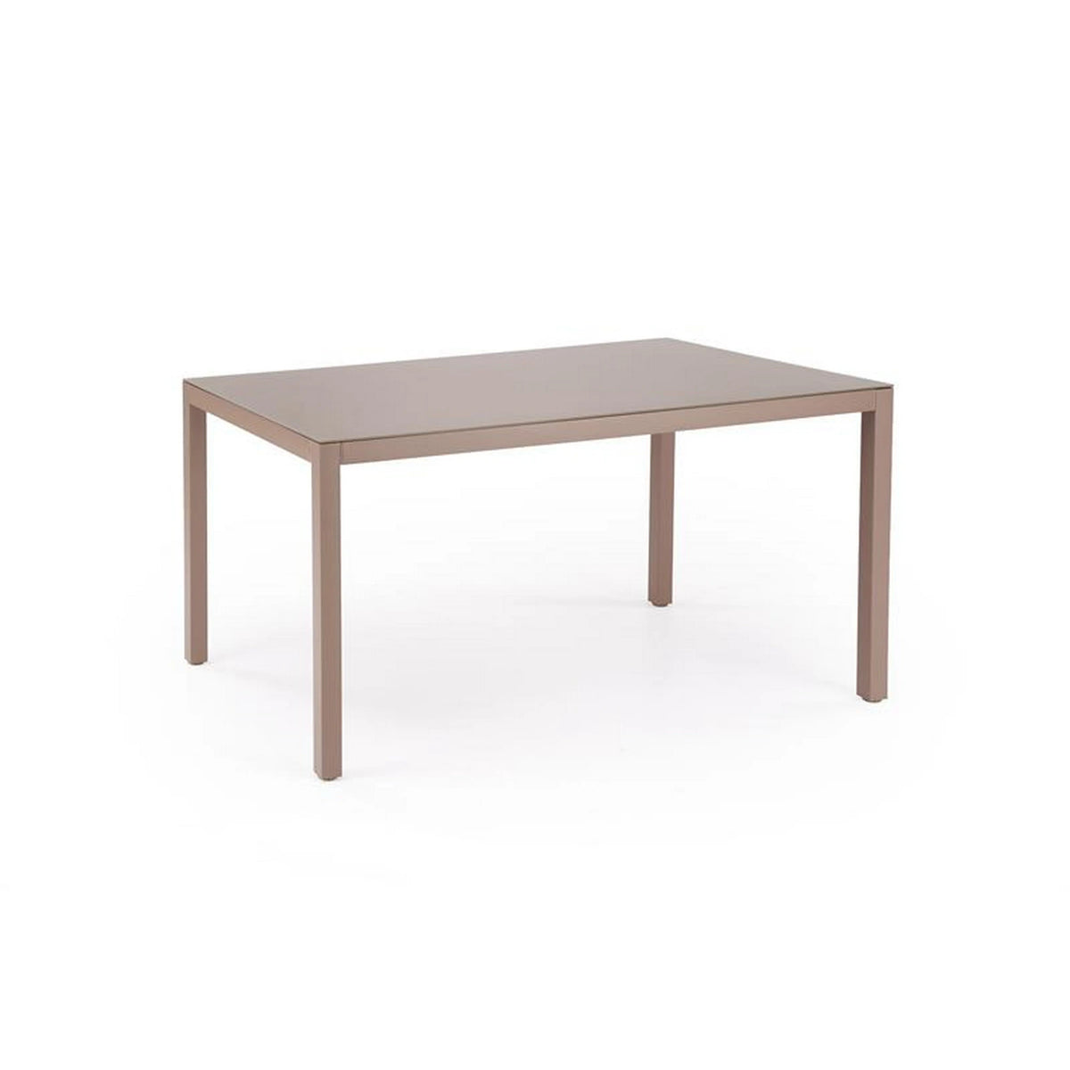 Masa gradina HOVER, bej/cappuccino, sticla/metal, 150x90x75 cm