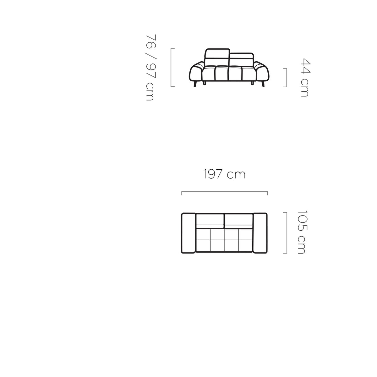 Canapea MAVEL 2, personalizabil materiale gama Oferta Avantaj, 197x105x97 cm