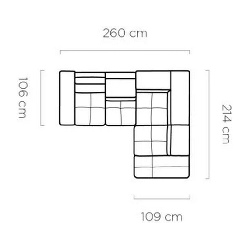 Coltar MONK NEW, sezlong dreapta, stofa catifelata gri Monolith 85, 260x214x70/92 cm, extensibil, tetiere reglabile