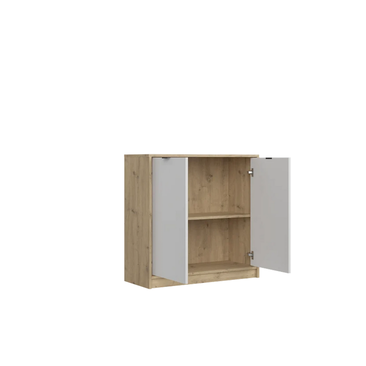 Comoda stejar alb NEPON, PAL laminat, 80x34x82 cm