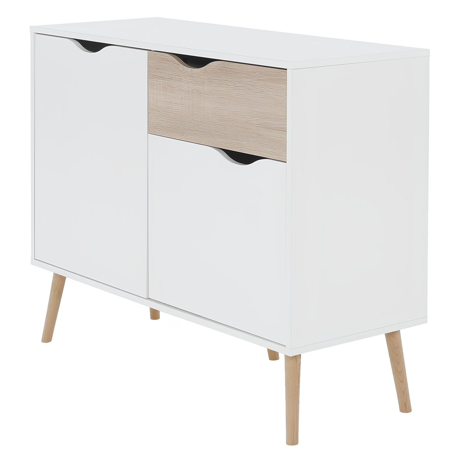 Comoda OSLO 75387, alb, stejar sonoma, PAL melaminat, 98x39x81 cm