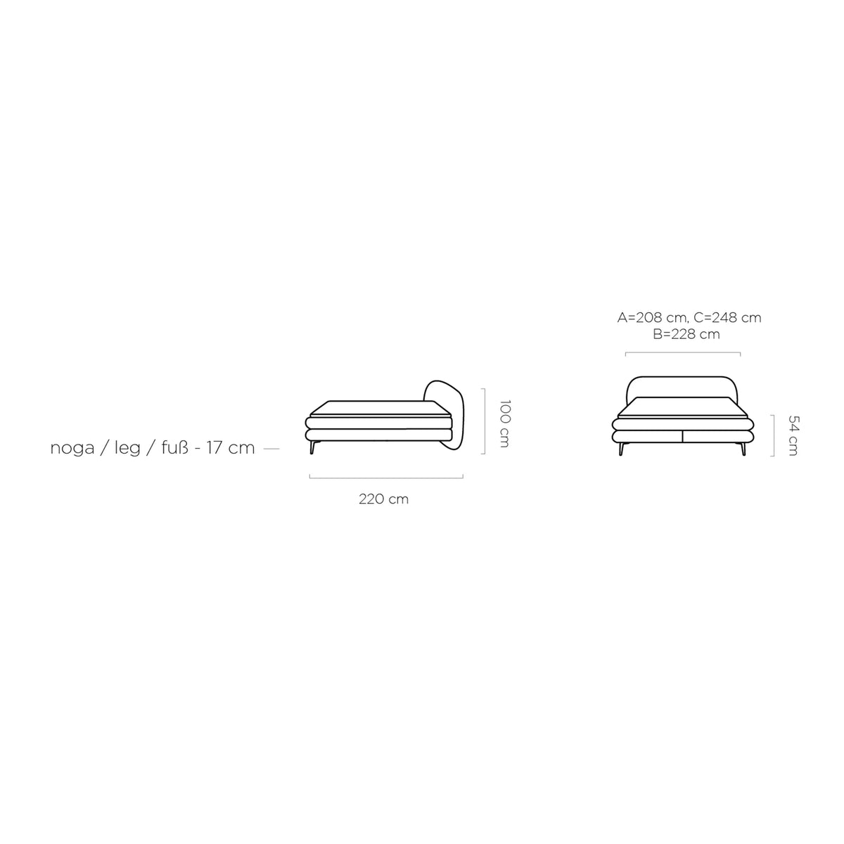 Pat boxspring OVO 160x200, personalizabil materiale Gama Premium, cu saltele si topper