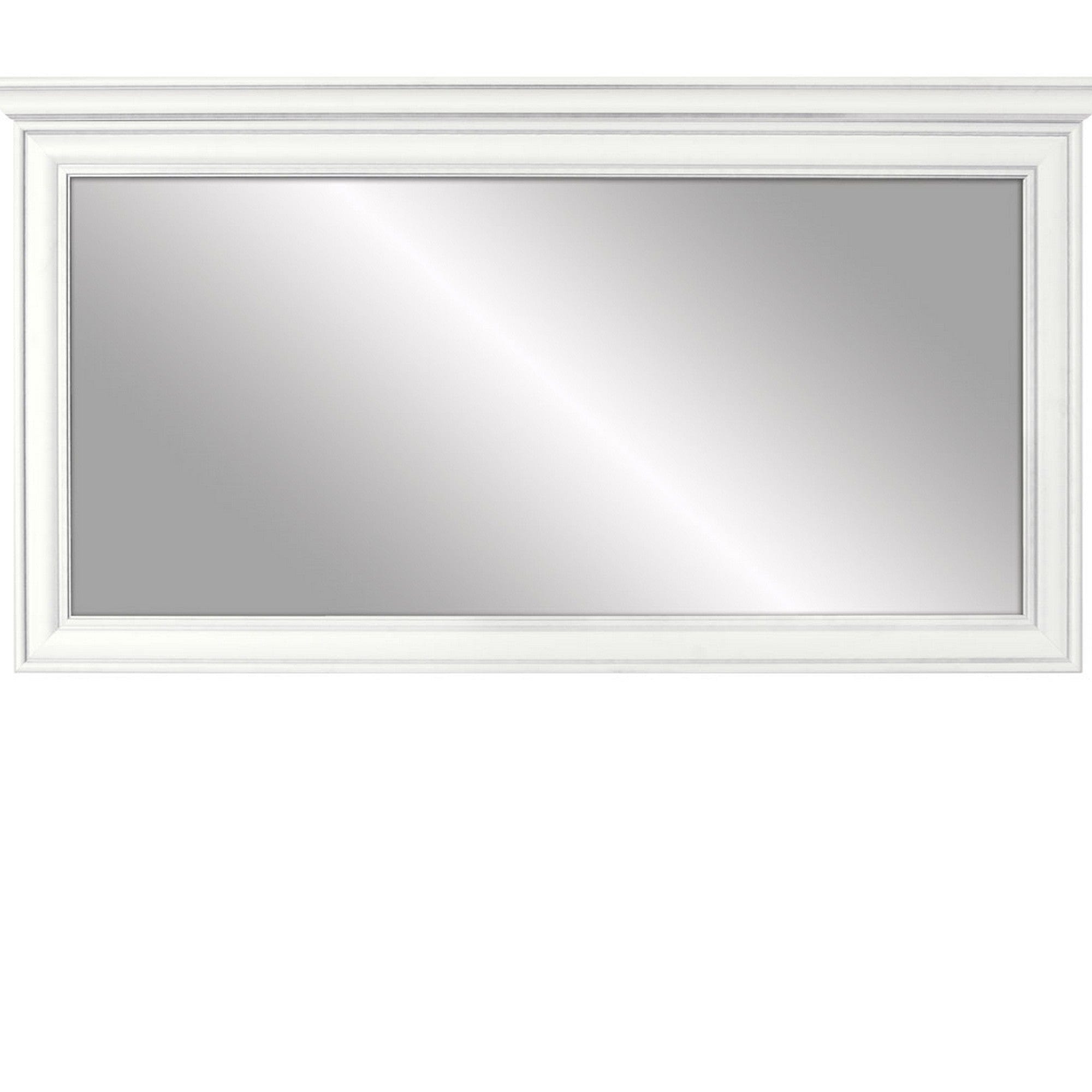 Oglinda perete cu rama IDENTO, alb, 155x7x72 cm