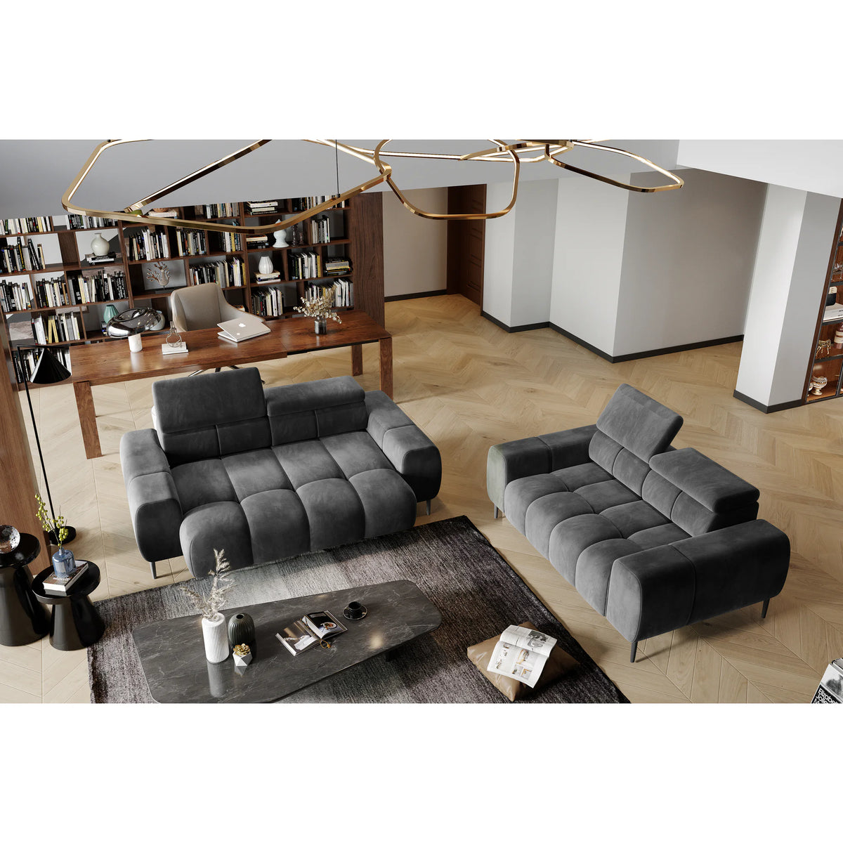 Canapea Plaza 2, personalizabil materiale gama Premium, cu reglaj electric, 192x105x99/76 cm