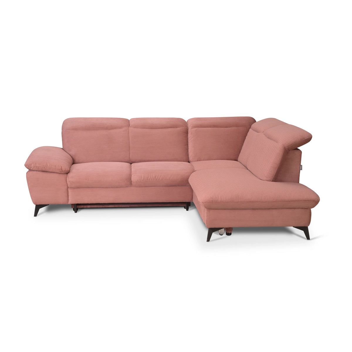 Coltar extensibil modern living LUNA, sezlong dreapta, stofa clasica bej - Campsbay R463, 268x212x101 cm
