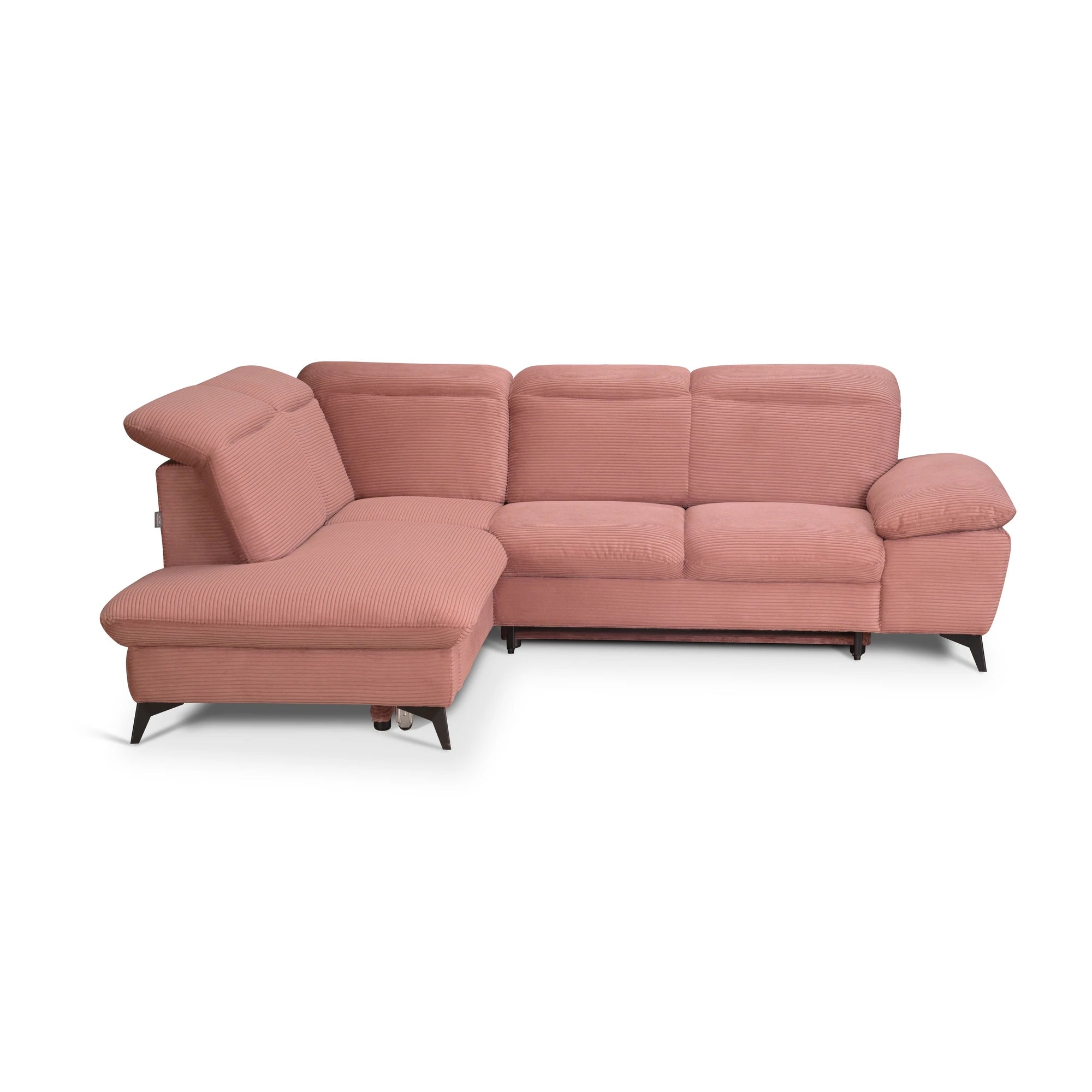 Coltar extensibil modern living LUNA, sezlong stanga, stofa clasica bej - Campsbay R463, 268x212x101 cm