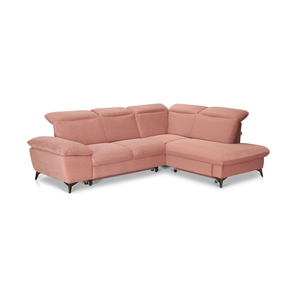 Coltar extensibil modern living LUNA, sezlong dreapta, stofa clasica bej - Campsbay R463, 268x212x101 cm