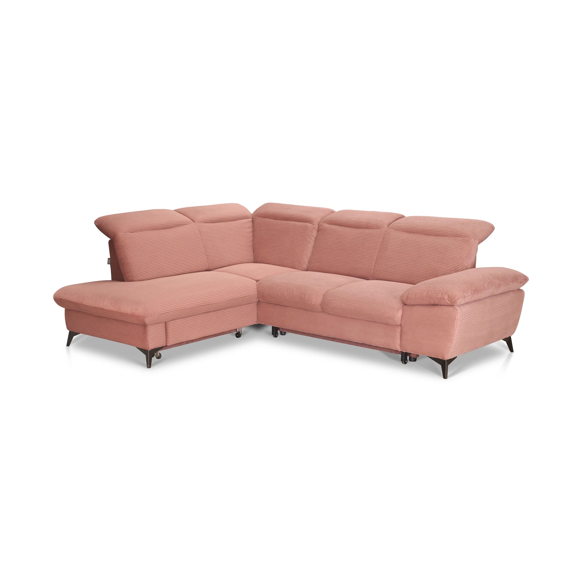 Coltar extensibil modern living LUNA, sezlong stanga, stofa clasica bej - Campsbay R463, 268x212x101 cm