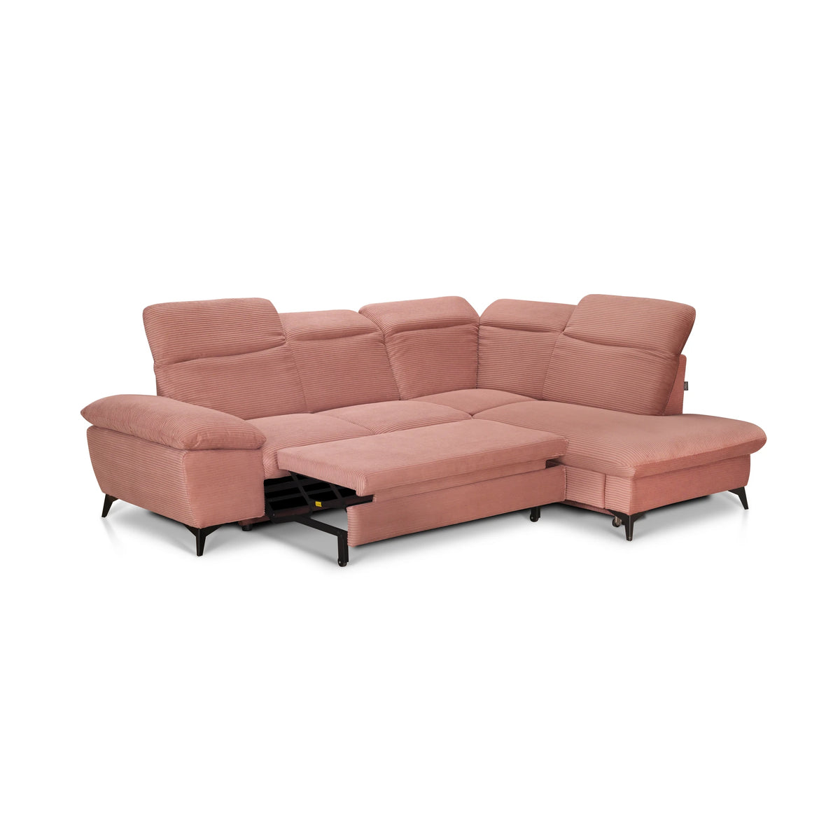 Coltar extensibil modern living LUNA, sezlong dreapta, stofa clasica bej - Campsbay R463, 268x212x101 cm