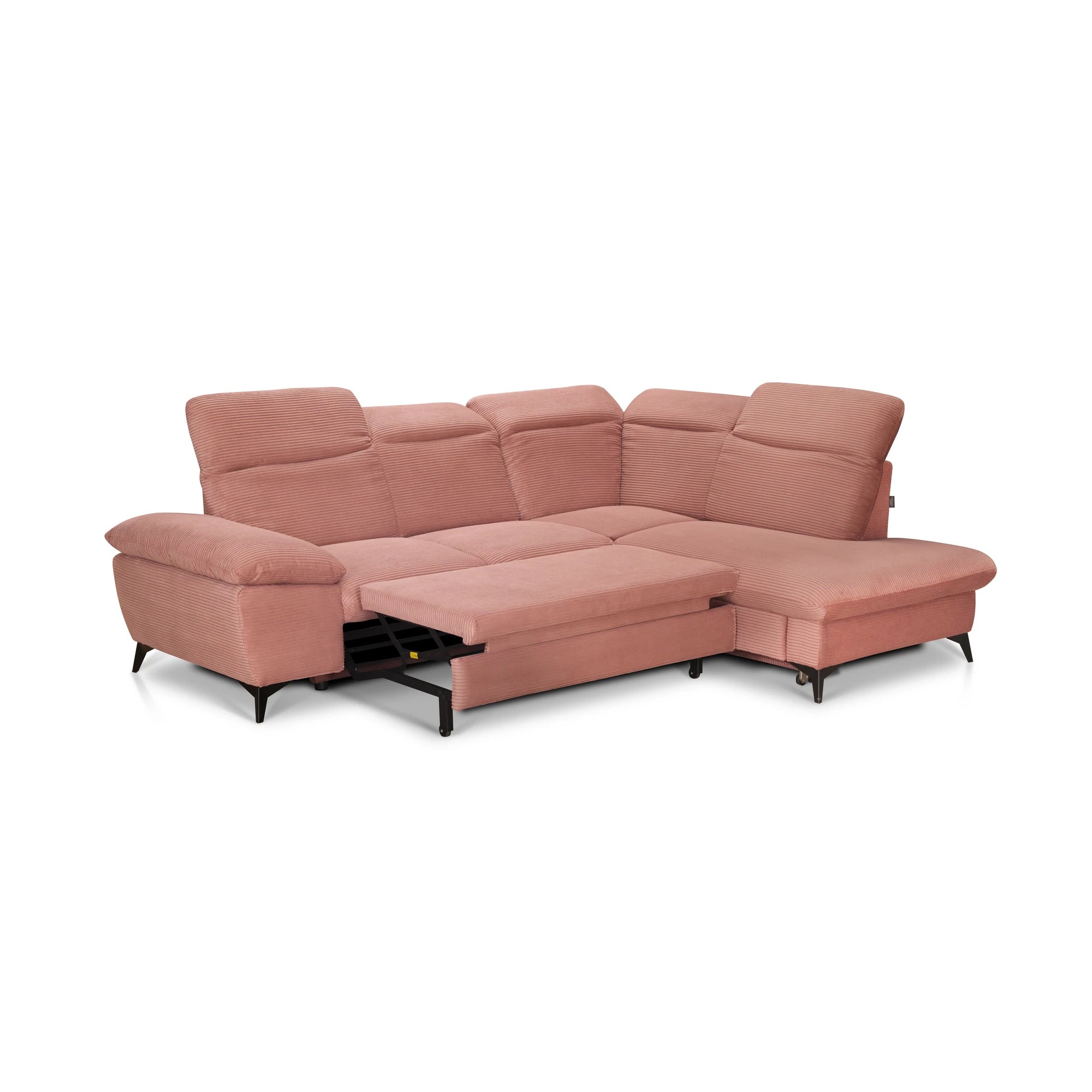 Coltar extensibil modern living LUNA, sezlong dreapta, stofa clasica bej - Campsbay R463, 268x212x101 cm