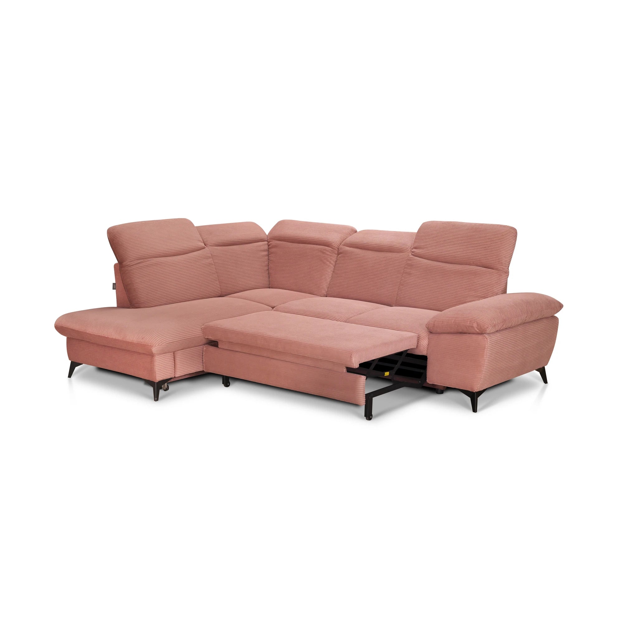 Coltar extensibil modern living LUNA, sezlong stanga, stofa clasica bej - Campsbay R463, 268x212x101 cm