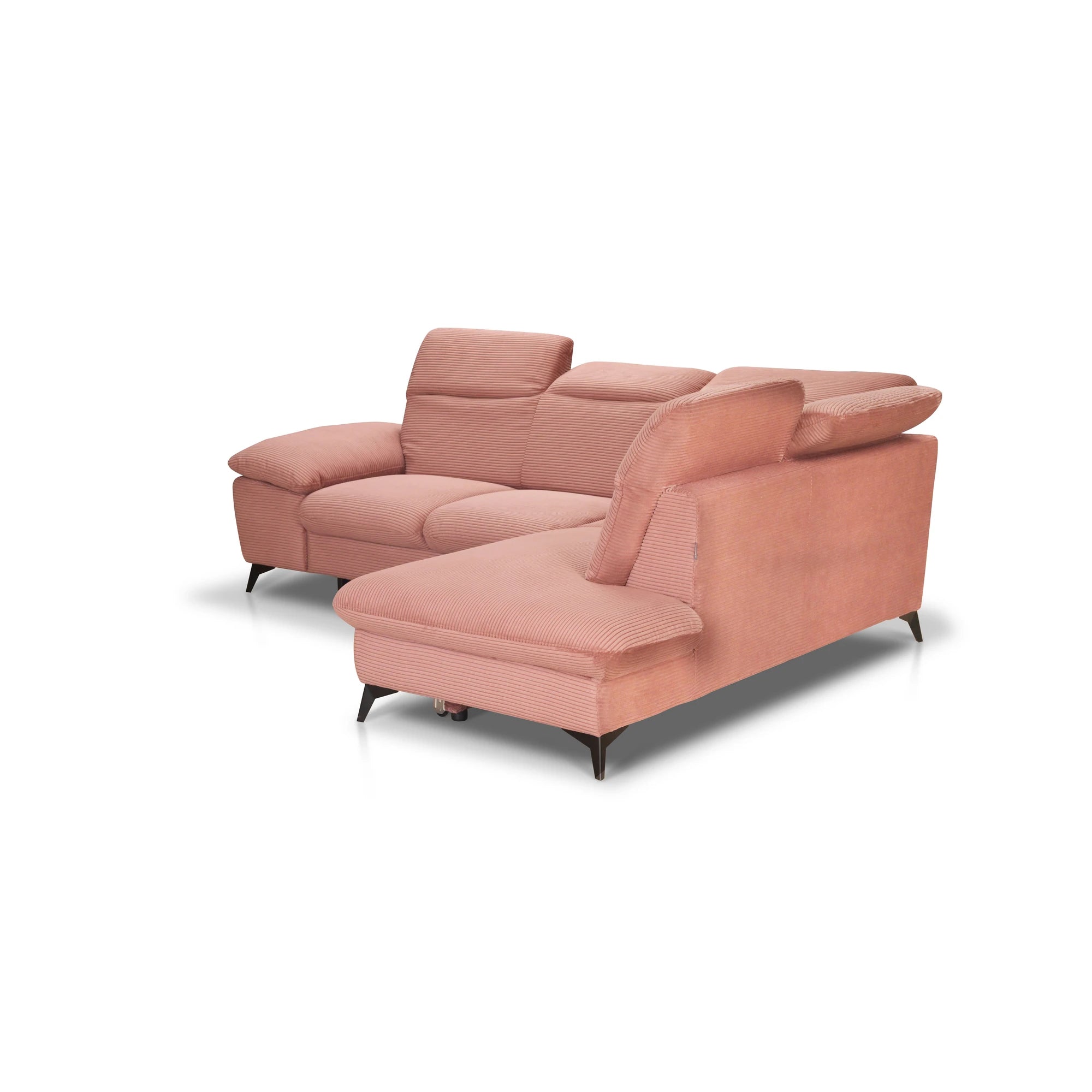 Coltar extensibil modern living LUNA, sezlong dreapta, stofa clasica bej - Campsbay R463, 268x212x101 cm