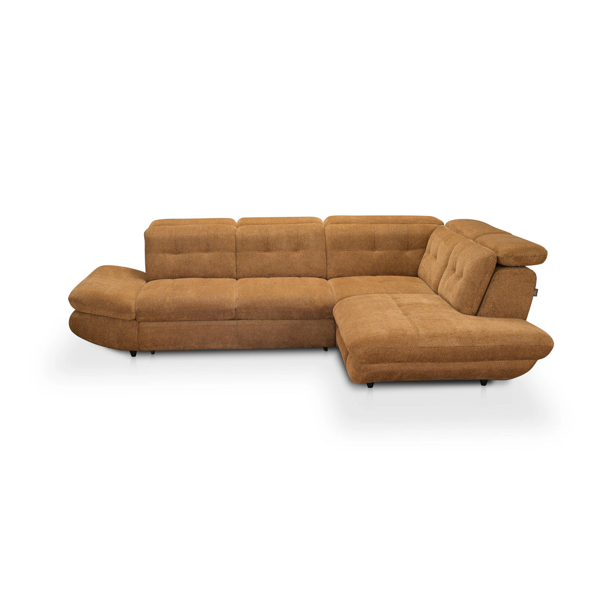 Coltar living SIENA MIC, sezlong dreapta, stofa catifelata verde olive - Monolith ML38, 295x234x100 cm