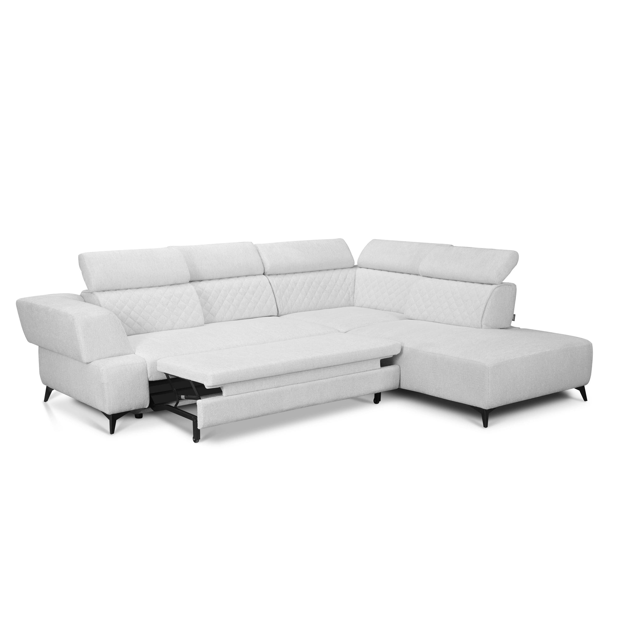 Coltar de living DELTA, sezlong dreapta, stofa gri - New York G003, 311x257x103 cm