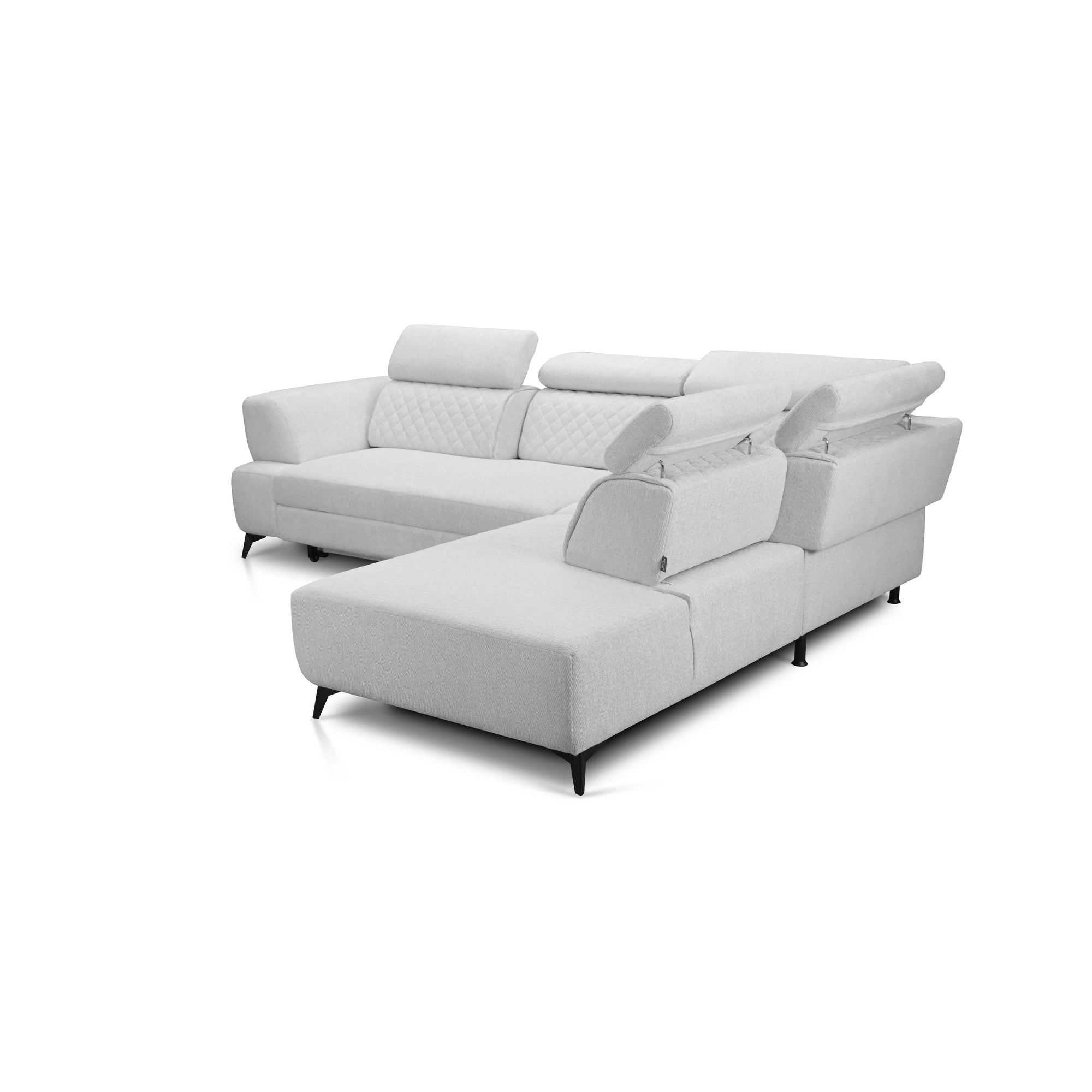 Coltar de living DELTA, sezlong dreapta, stofa gri - New York G003, 311x257x103 cm
