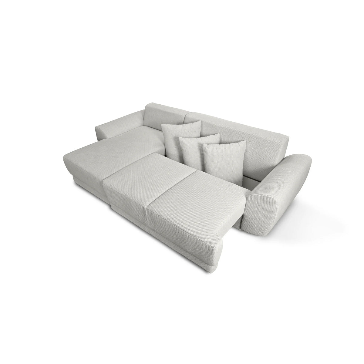 Coltar de living ASTOR, sezlong stanga, stofa bej - New York G008, 254x150x83 cm