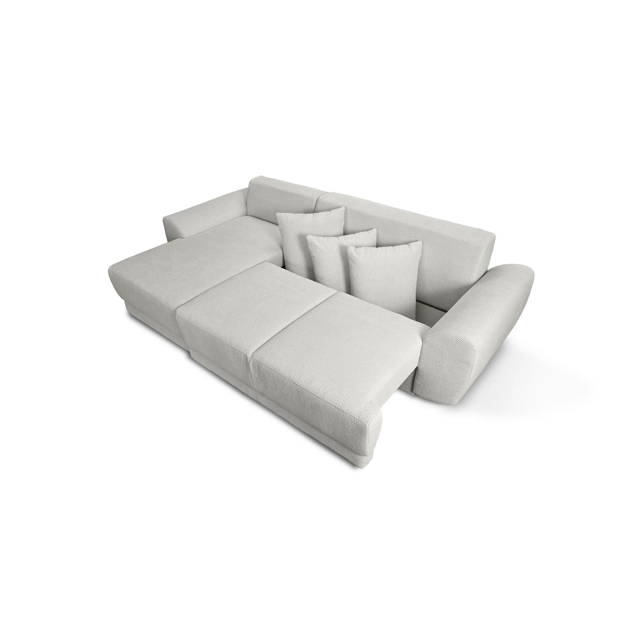 Coltar de living ASTOR, sezlong stanga, stofa bej - New York G008, 254x150x83 cm
