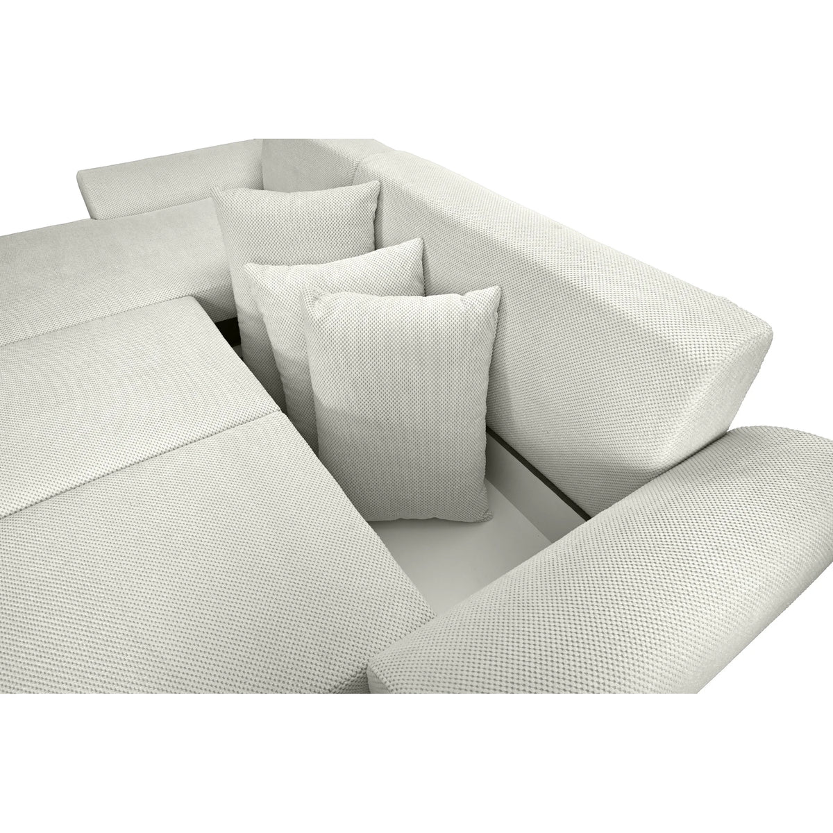 Coltar de living ASTOR, sezlong stanga, stofa bej - New York G008, 254x150x83 cm