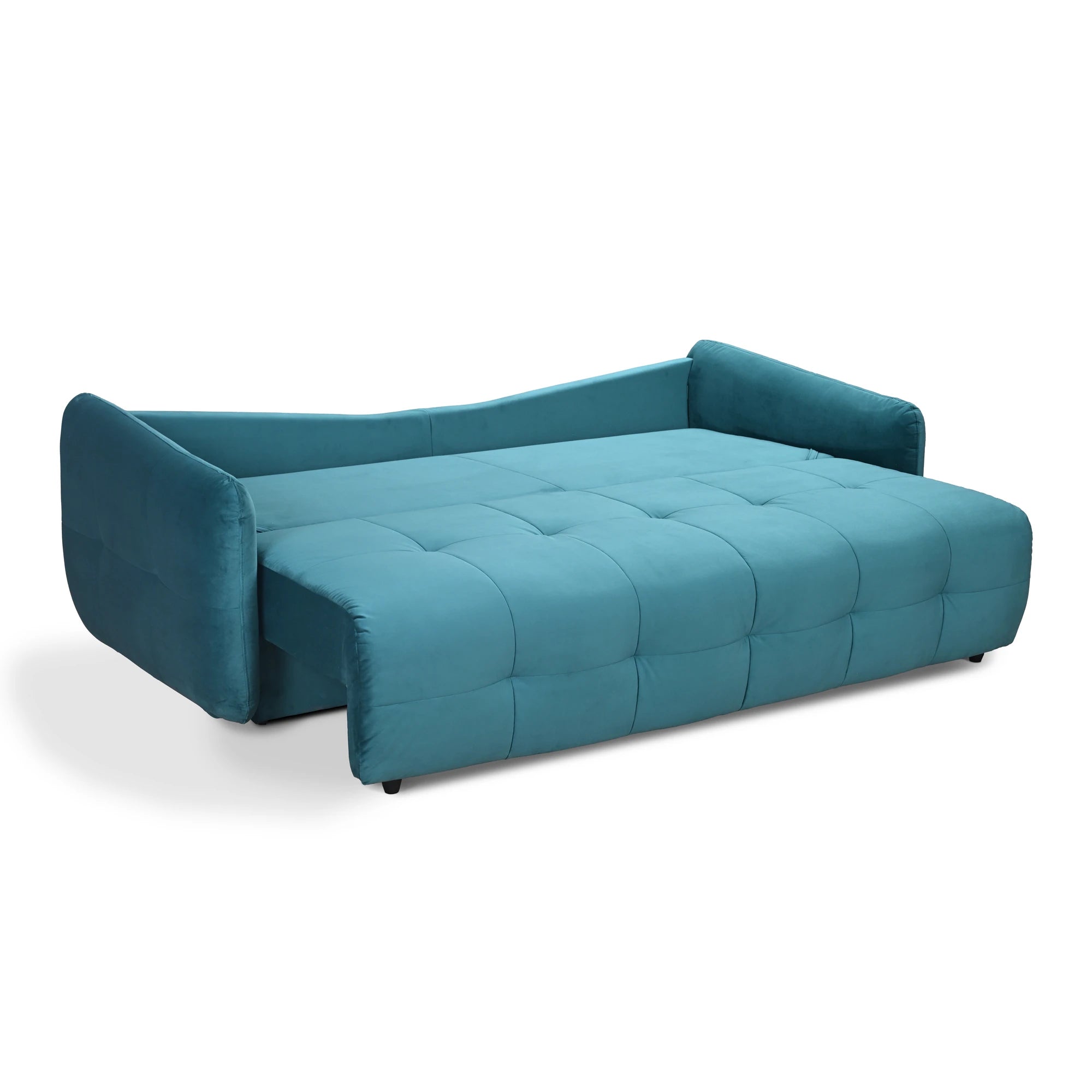 Canapea extensibila in fata 3 locuri BELLA, stofa catifelata albastru - Velvet F612, 228x110x93 cm