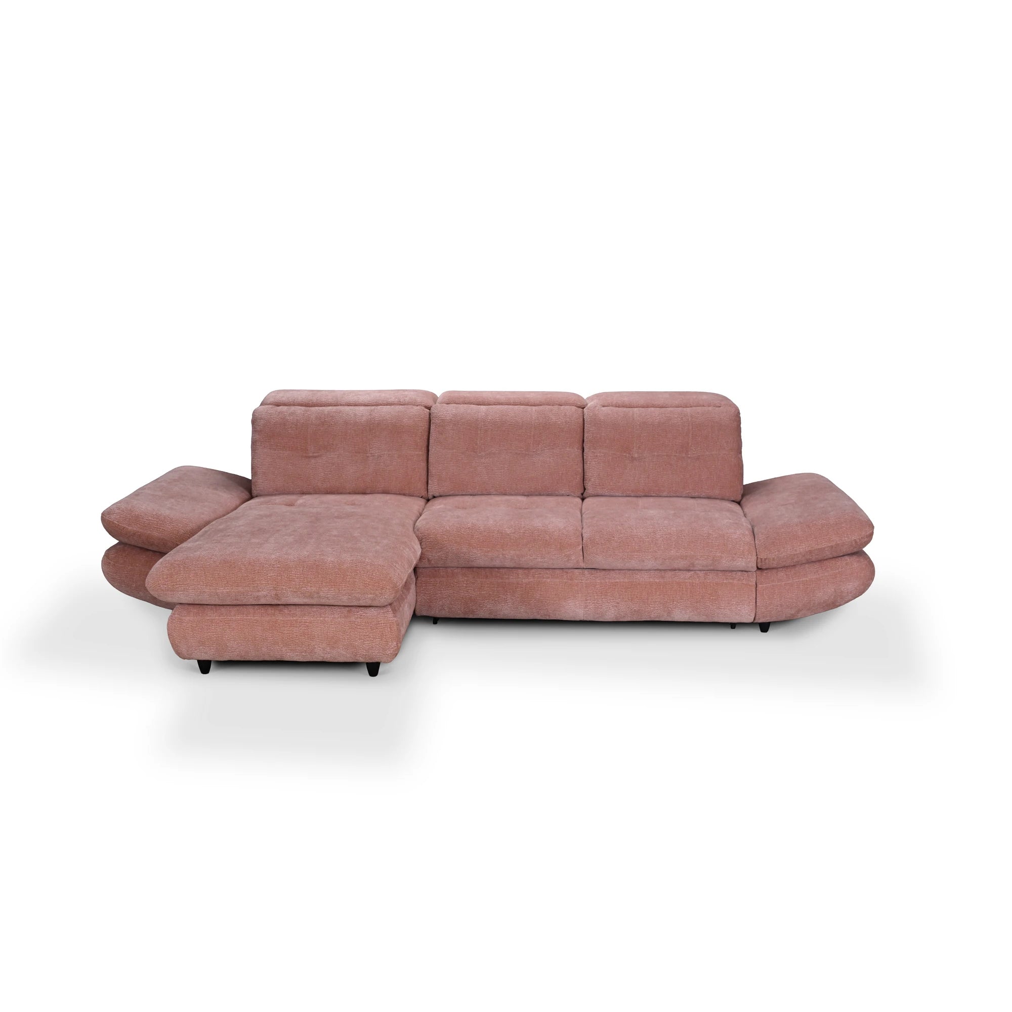 Coltar living SIENA MINI, sezlong stanga, stofa catifelata gri - Velvet F602, 297x181x100 cm